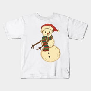 Christmas characters snow man t-shirt design Sticker Kids T-Shirt